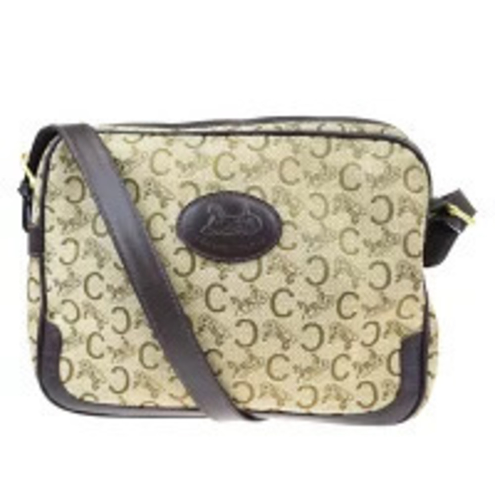 Celine Canvas Leather Shoulder Bag Brown
